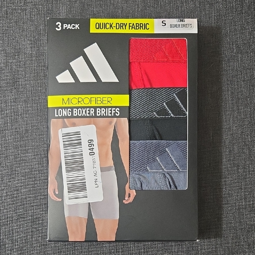 Adidas 3 Pack Long Boxer Briefs